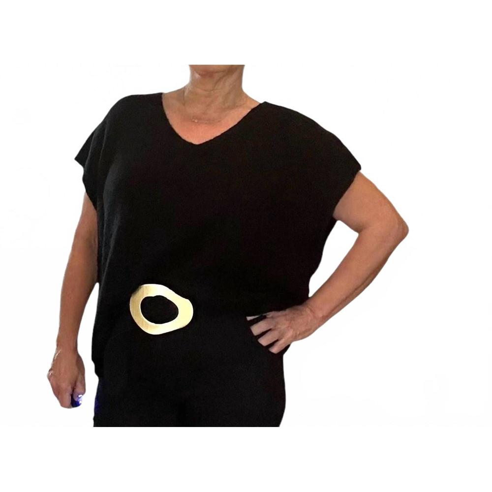 NEW JOYNA soft alpaca v-neck sweater in black
